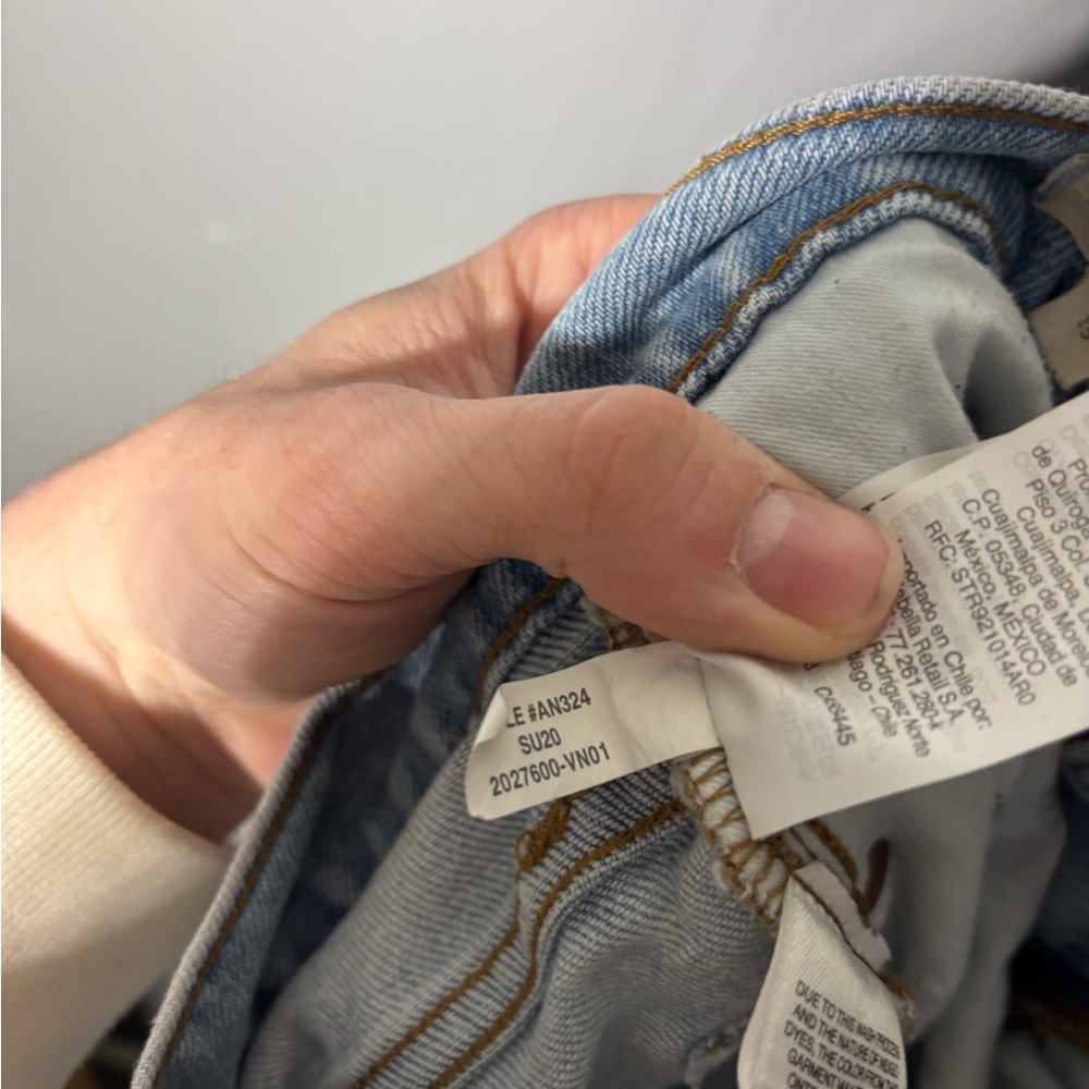 Madewell Mid-Rise Classic Straight Jeans Wellingford Wash Knee-Rip Edition SZ 25 - Picture 5 of 5